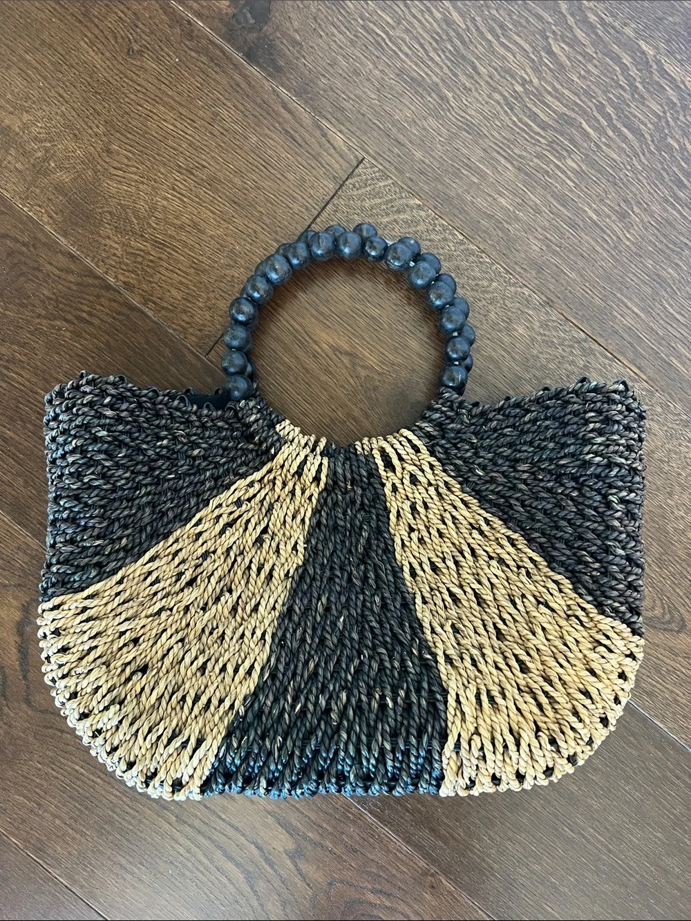Woven Straw Handle Tote Bag